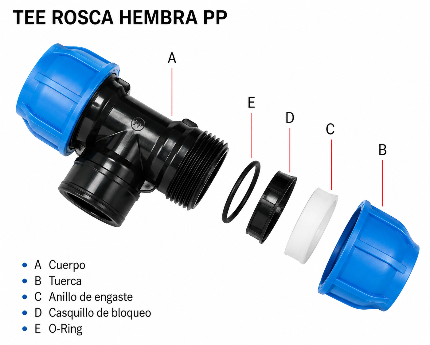 TEE HDPE R/H