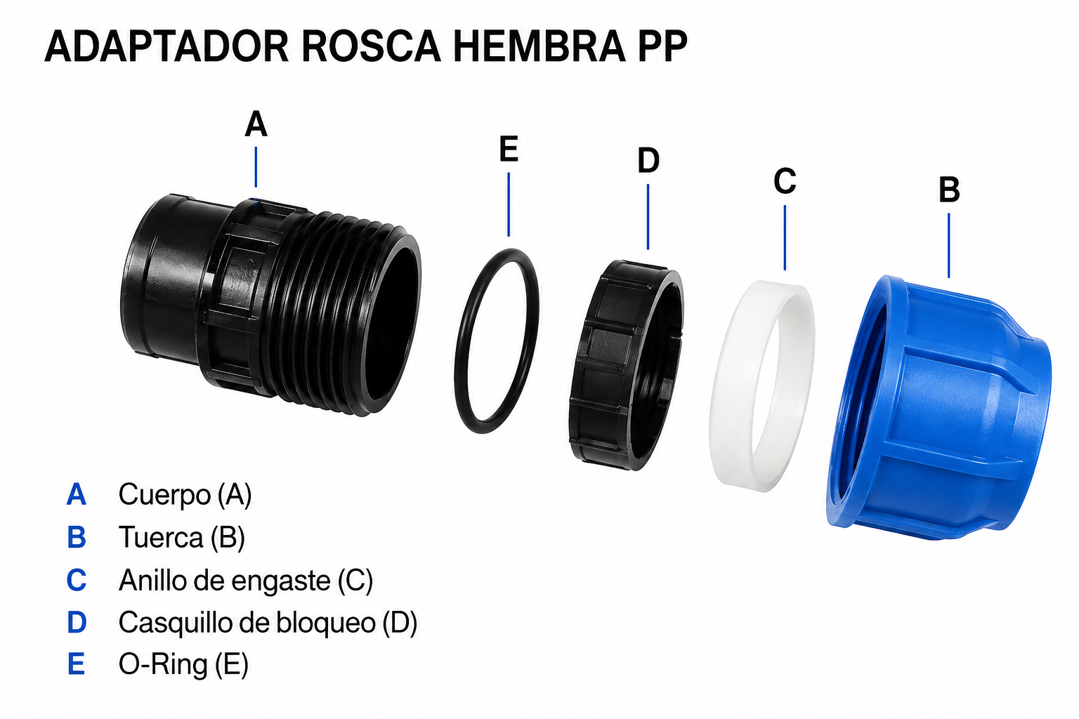 ADAPTADOR HDPE R/H